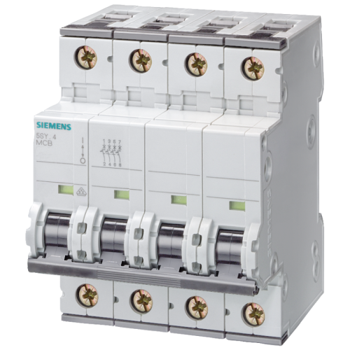 Выключатель автоматический модульный 4п (3P+N) C 8А 25кА 400В AC 1мод. 70мм Siemens 5SY86087