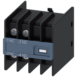 Модуль блок-контактов 1НО+1НЗ: 1НЗ 1НО д. вспом. контакторов и контакторов для коммутации электродвигателей типоразмер S00 и S0 выводы под кольцевые кабельные наконечники din en 50012 и din en 50005 Siemens 3RH29114HA11