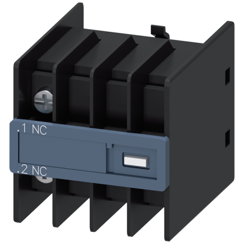 Модуль блок-контактов 1НЗ: 1НЗ д. вспом. контакторов и контакторов для коммутации электродвигателей типоразмер S00 и S0 выводы под кольцевые кабельные наконечники din en 50012 и din en 50005 Siemens 3RH29114HA01