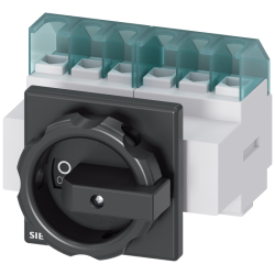 Выключатель главный 6-полюсный iu=25 P/AC-23А при 400В=95кВт переднего крепления крепление по 4 отверстиям поротная рукоятка черн. Siemens 3LD21033VK51
