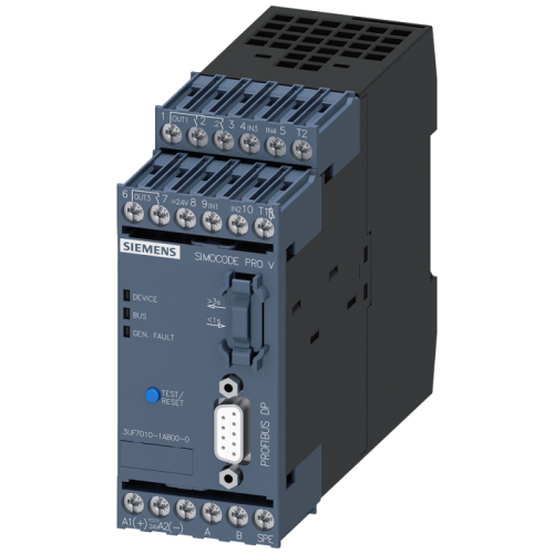 Модуль базовый 2 Simocode PRO V; Profibus DP-Интерфейс 12Мбит/с RS485; 4I/3O свободн. Siemens 3UF70101AB000