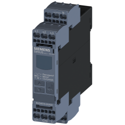 Реле контроля цифровое для 3ф напряжения с нейтральным проводом для IO-Link AC 50-60Гц 3X 160-690В чередование фаз выпадение фазы гистерезис 1-20В время задержки срабатывания 1 перекл. контакт пруж. клеммы Siemens 3UG48162AA40